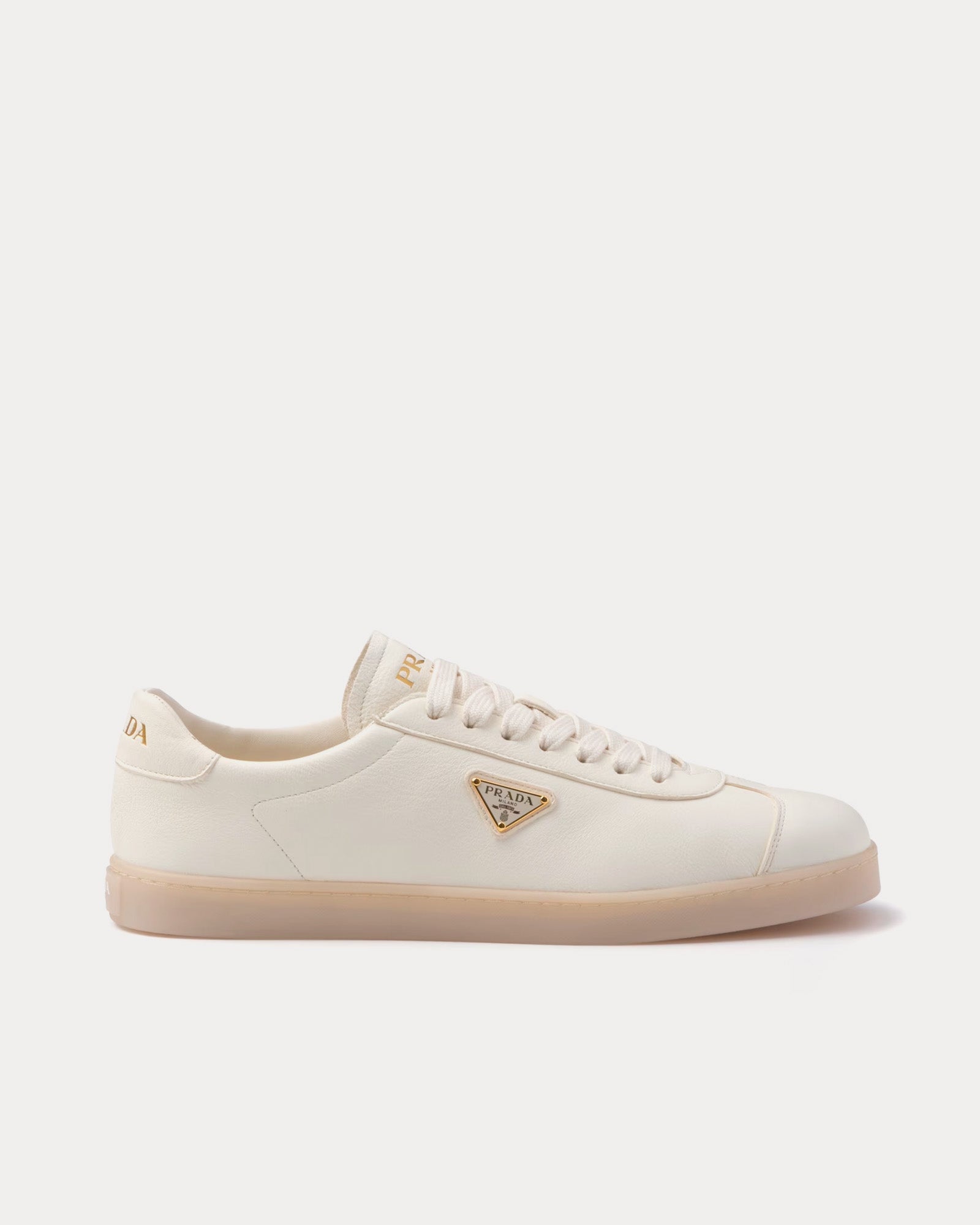 Prada Lane Leather Ivory Low Top Sneakers - 1