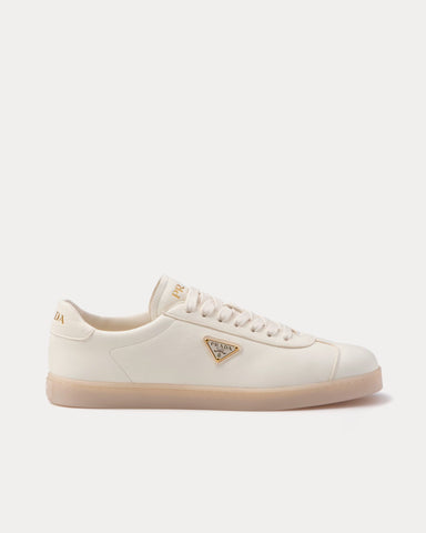 Prada Lane Leather Ivory Low Top Sneakers