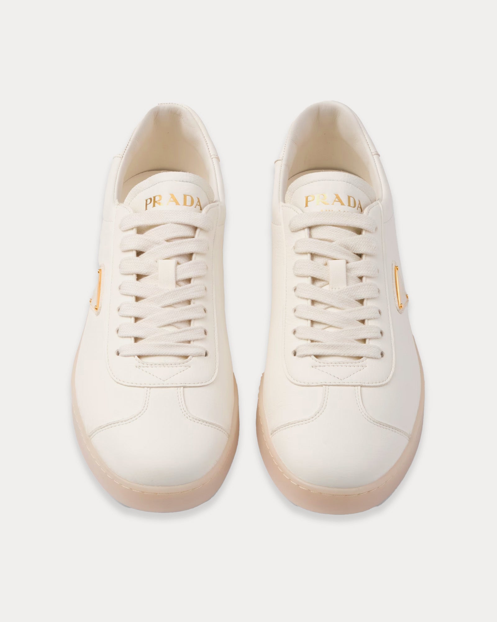 Prada Lane Leather Ivory Low Top Sneakers - 2