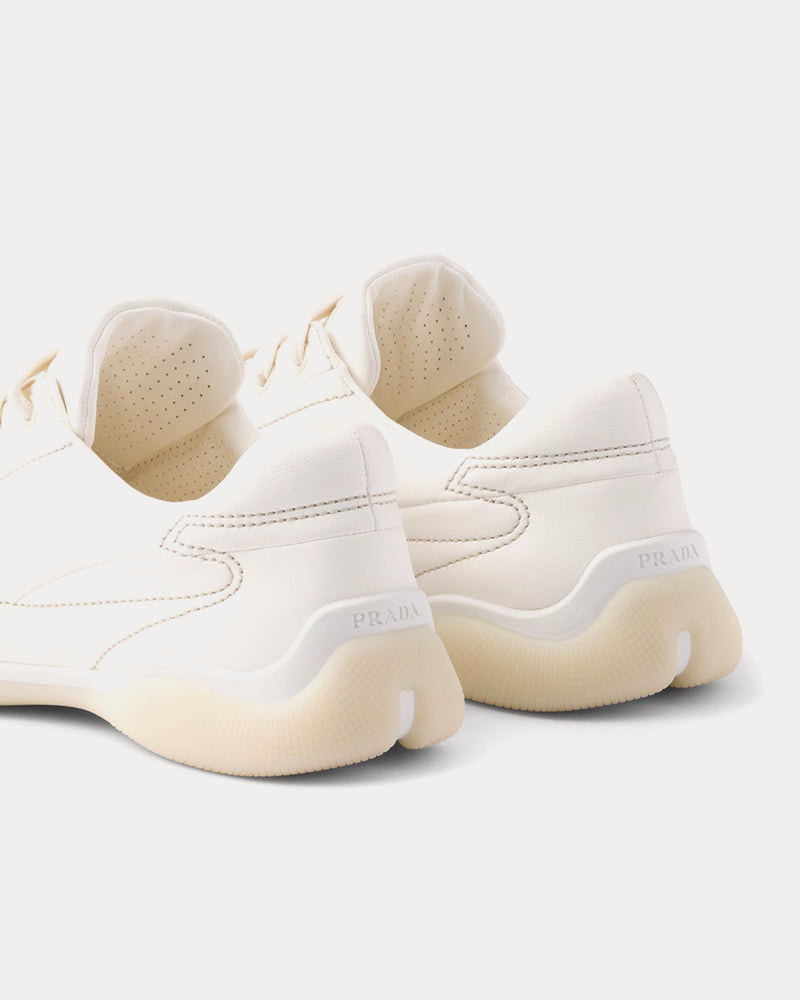 Prada Nappa Leather Ivory Low Top Sneakers - 4