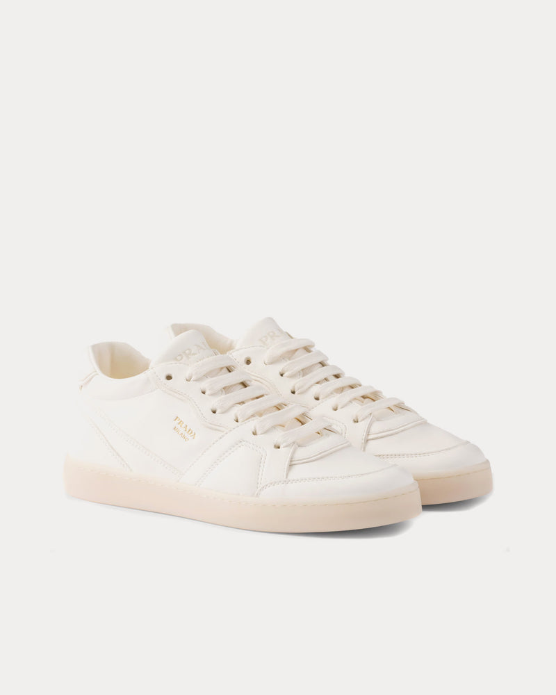 Prada Nappa Leather Ivory Low Top Sneakers - 3