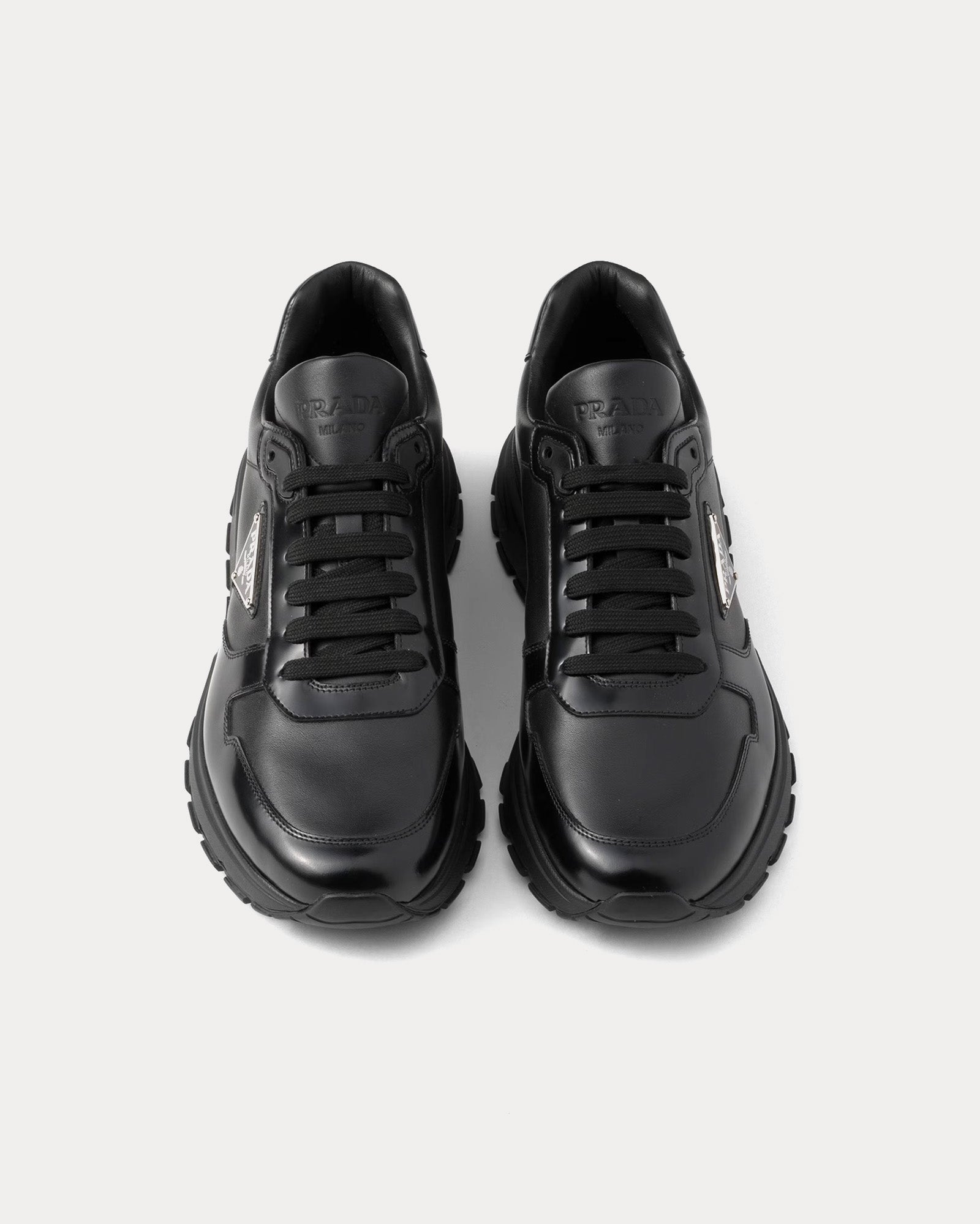 Prada Prax 01 Leather Black Low Top Sneakers - 2