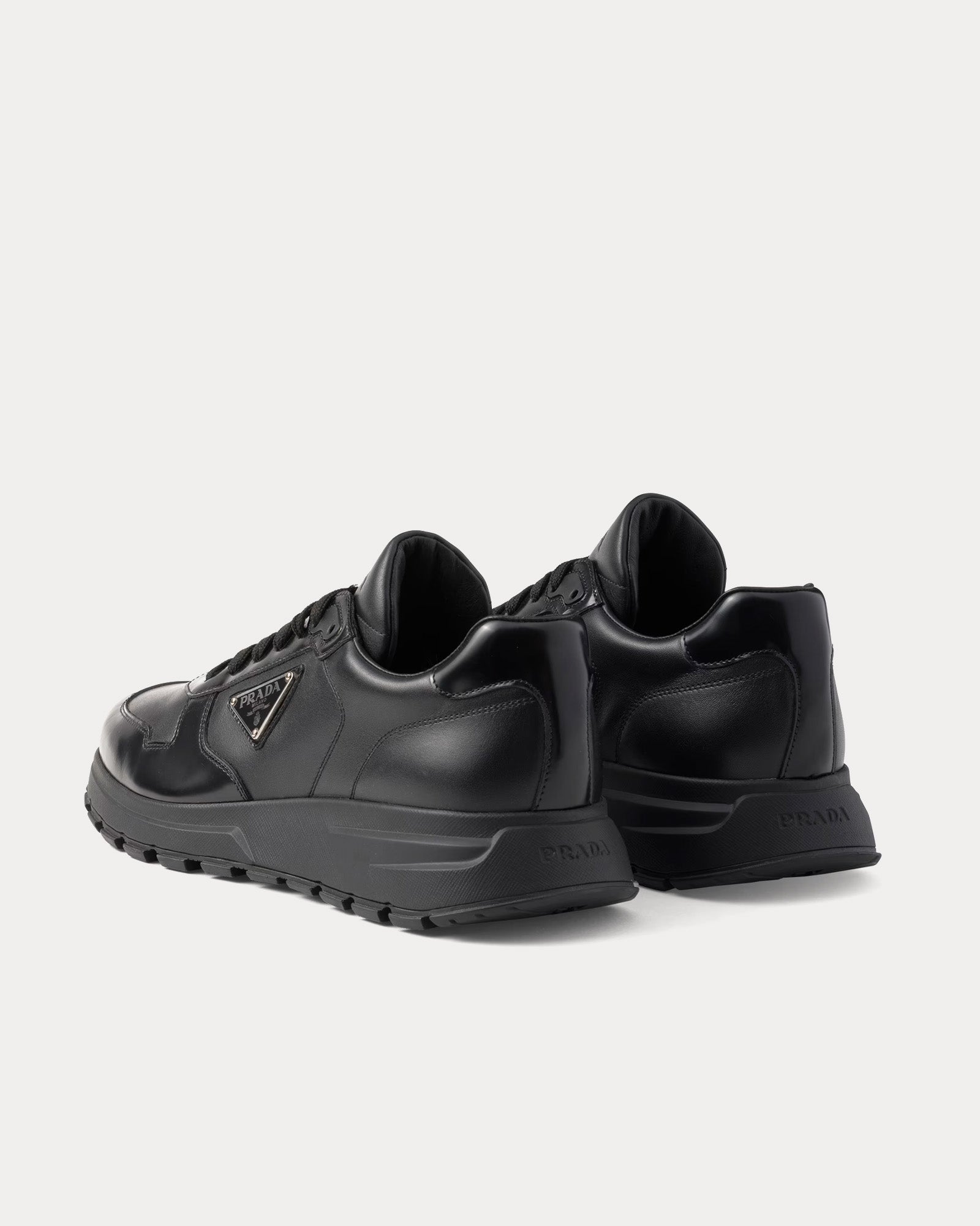 Prada Prax 01 Leather Black Low Top Sneakers - 3