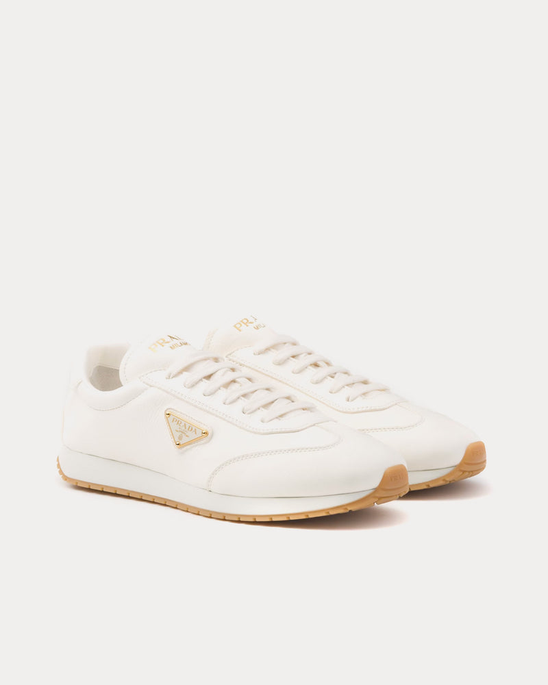 Prada Leather Ivory Low Top Sneakers - 2