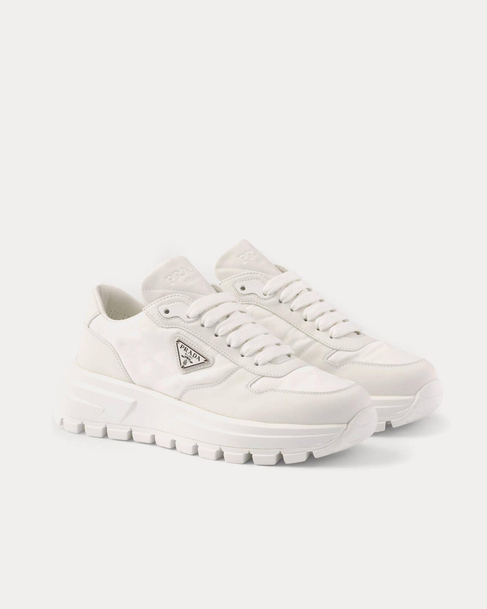 Prada Prax 01 Re-Nylon White Low Top Sneakers - 2