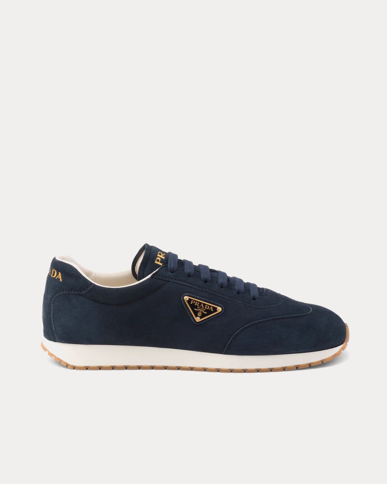 Prada Rank Suede Navy Low Top Sneakers - 1