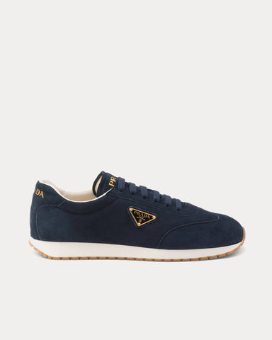 Prada Rank Suede Navy Low Top Sneakers