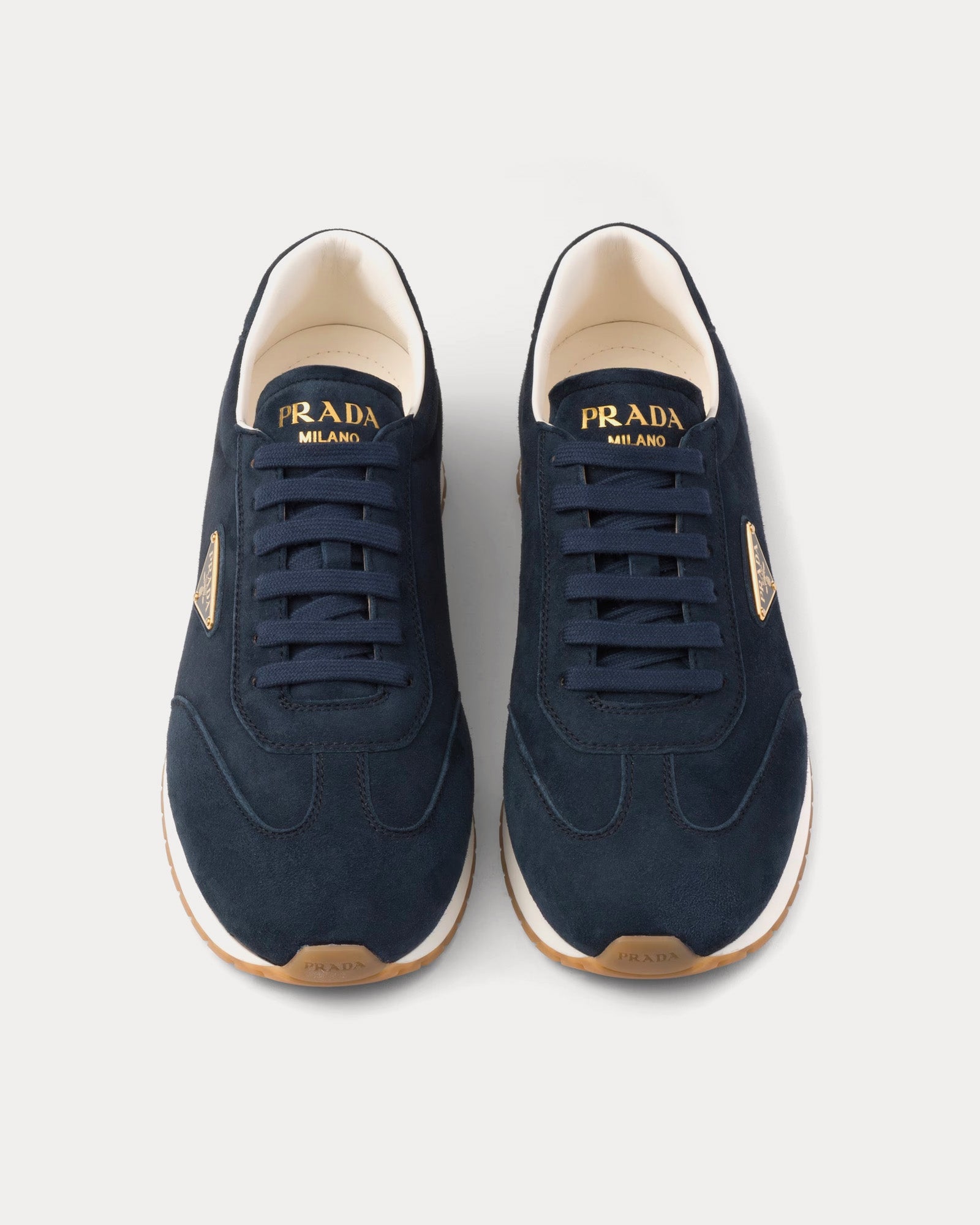 Prada Rank Suede Navy Low Top Sneakers - 2