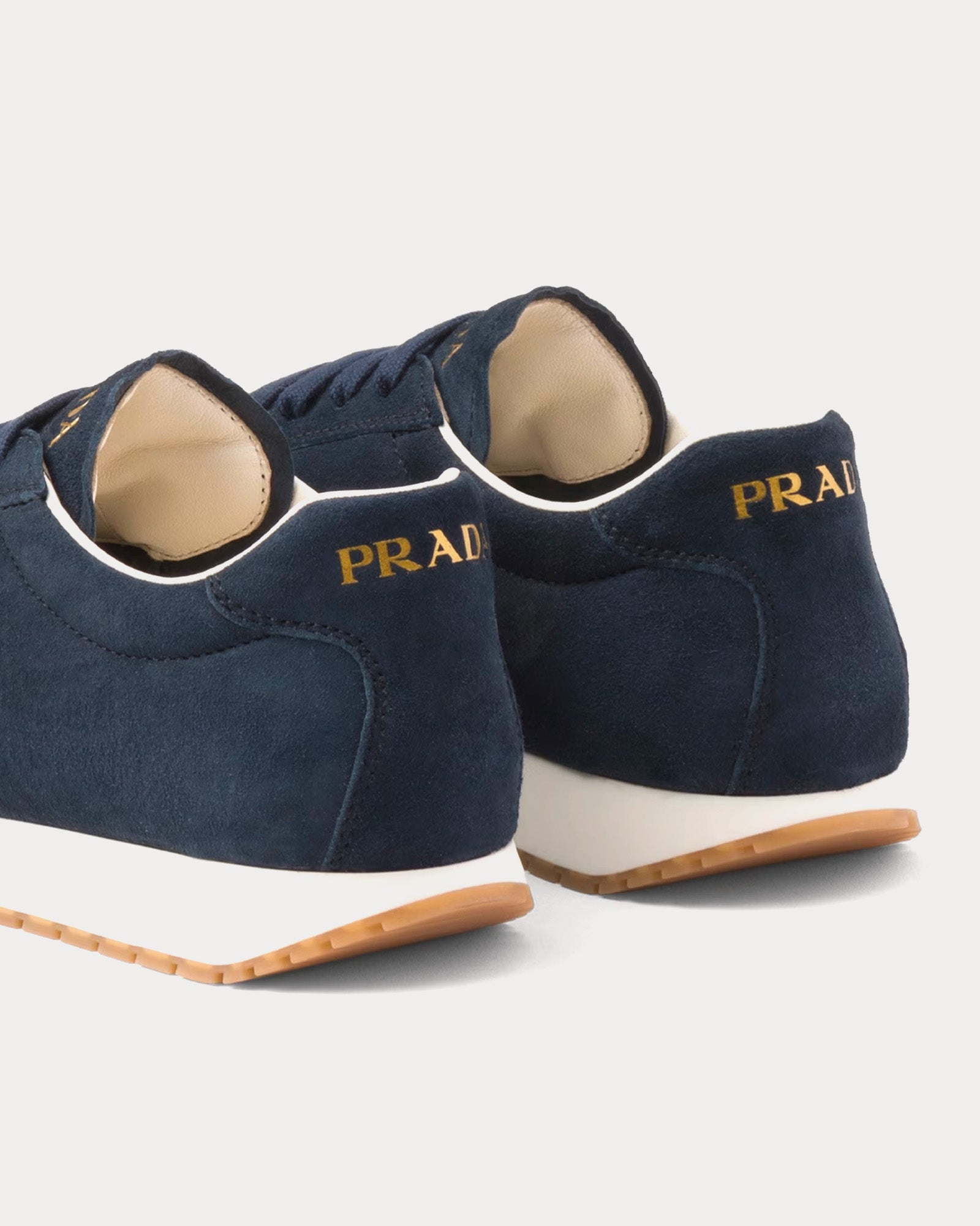 Prada Rank Suede Navy Low Top Sneakers - 4