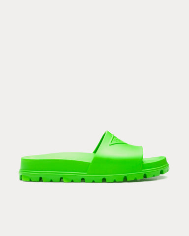 Prada Rubber Apple Green Slides