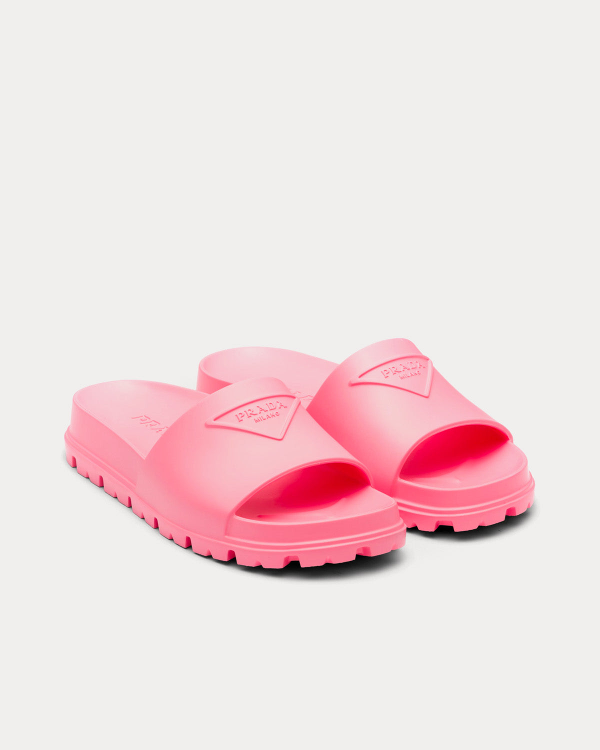 Prada Rubber Begonia Pink Slides - 2