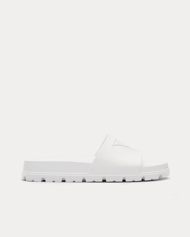 Prada Rubber White Slides