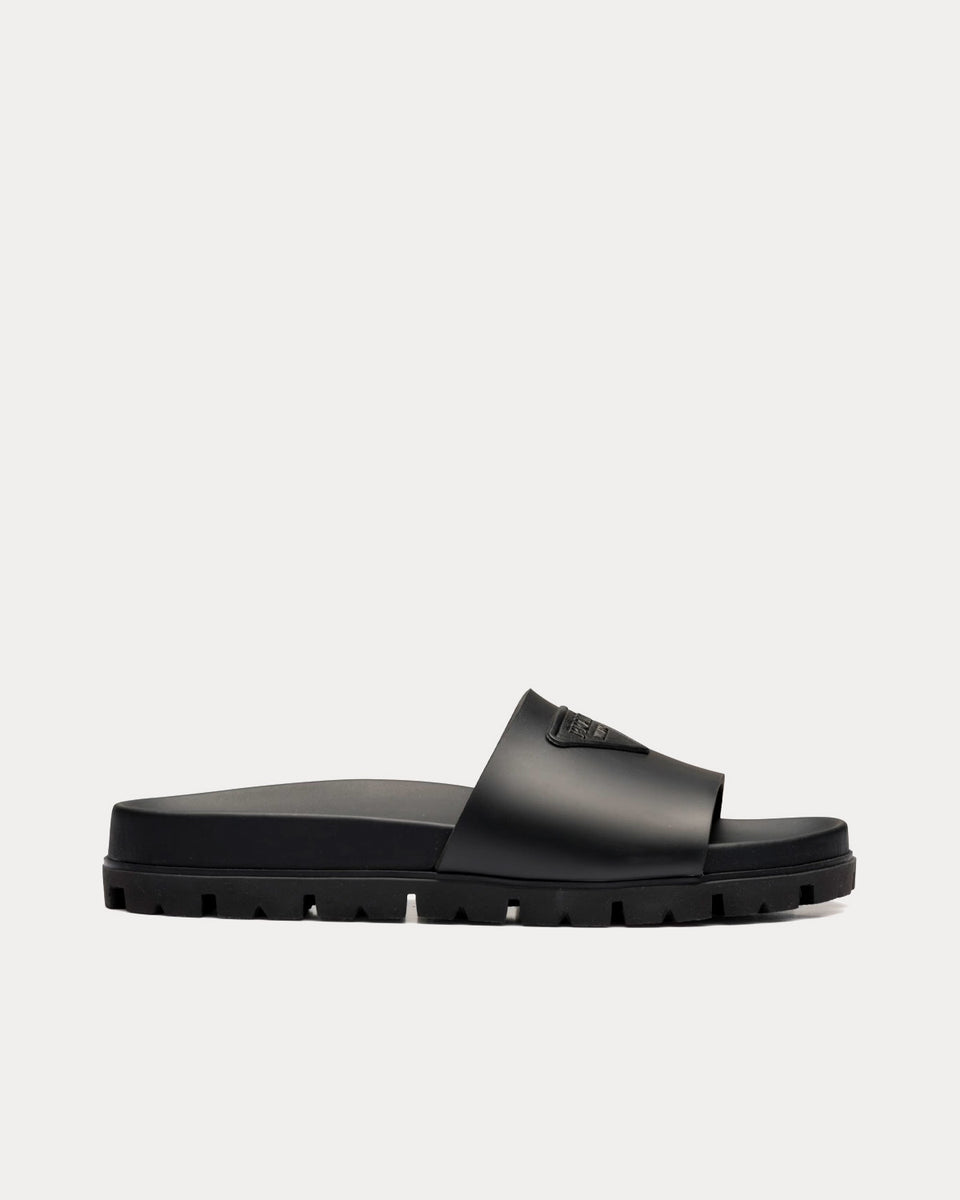 Prada Rubber Black Slides - Sneak in Peace