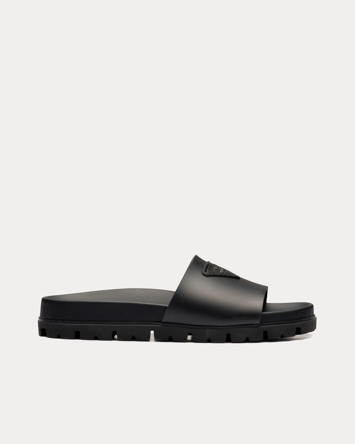 Prada Rubber Black Slides - 1