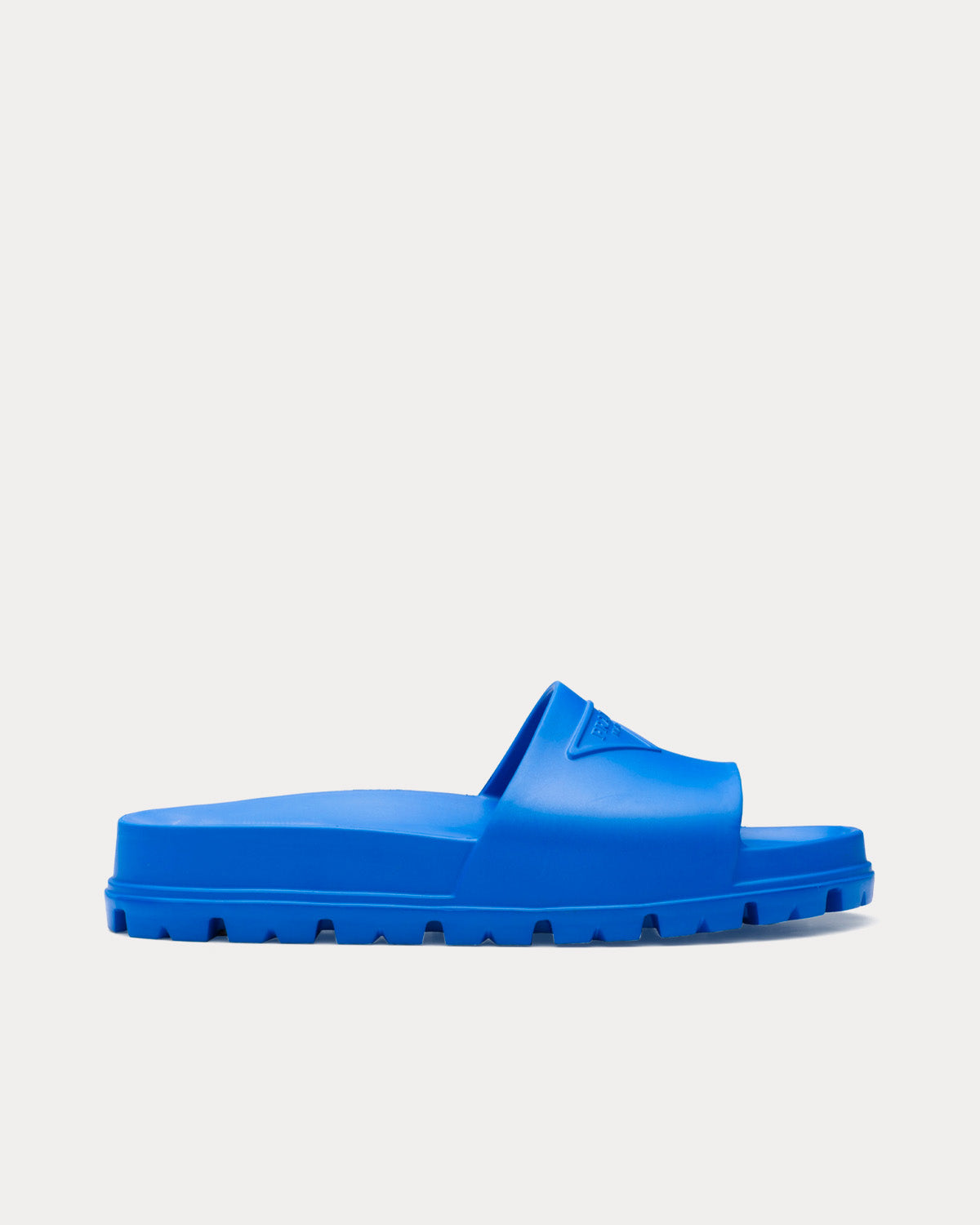 Prada Rubber Sapphire Blue Slides - 1