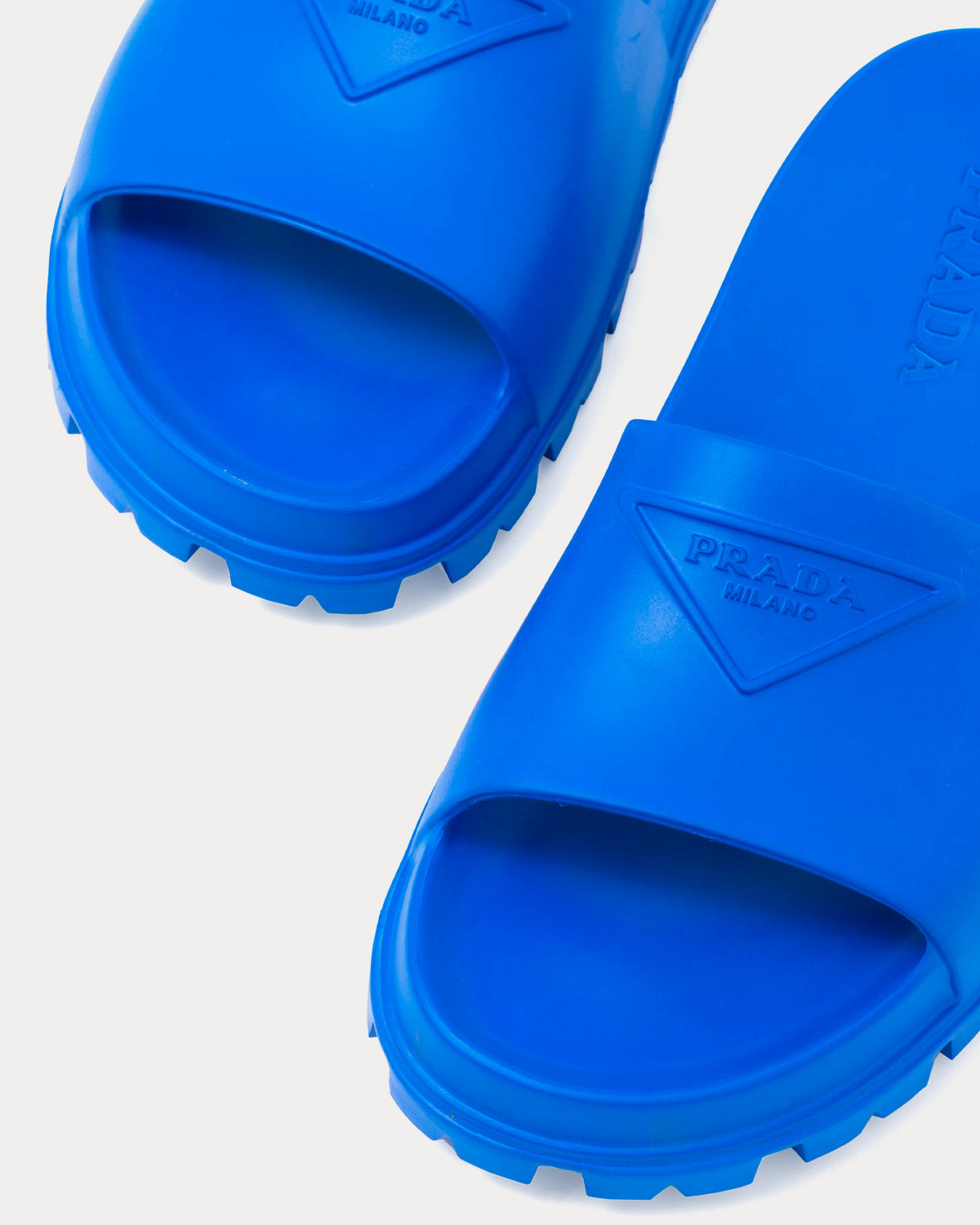 Prada Rubber Sapphire Blue Slides - 2