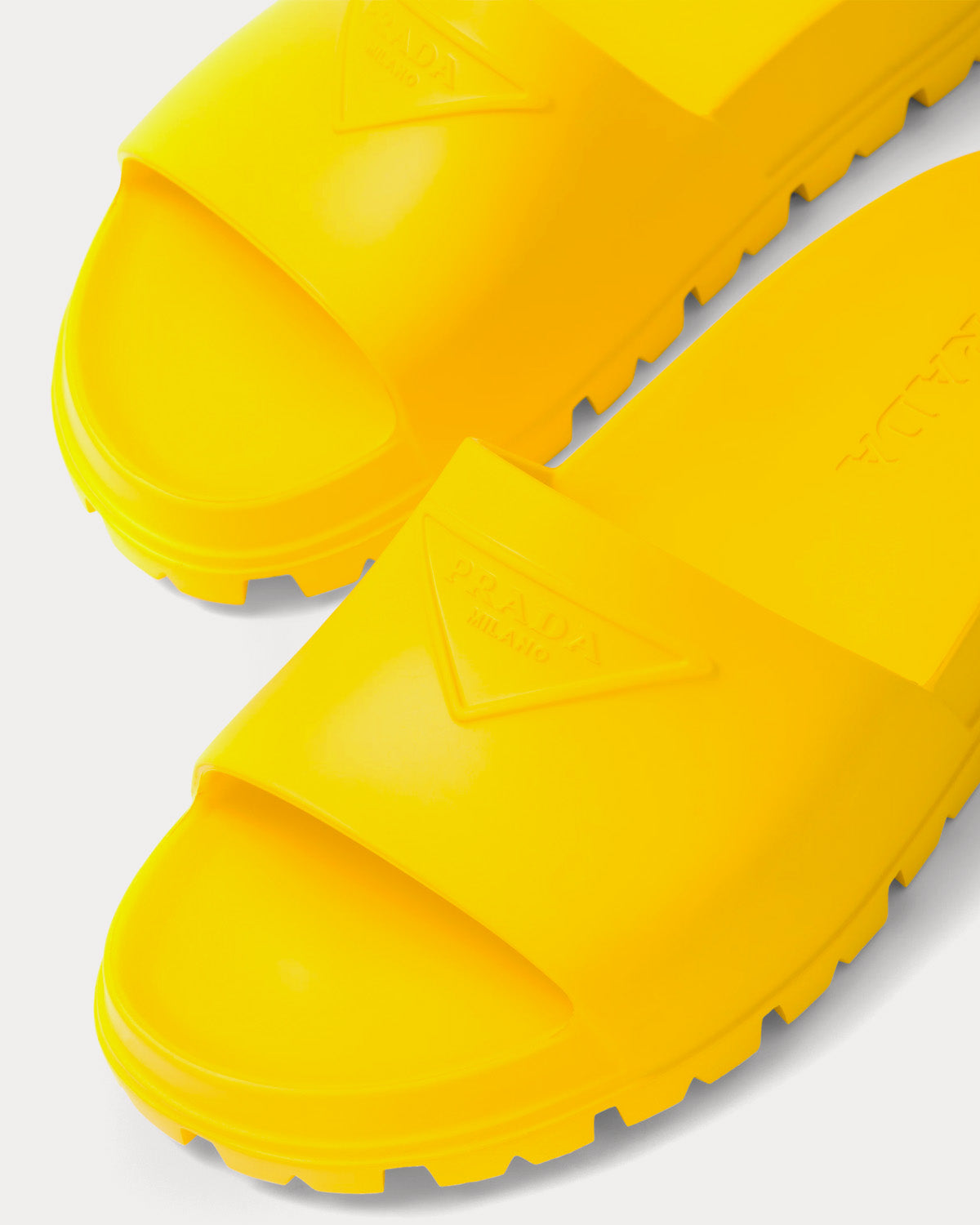 Prada Rubber Sunny Yellow Slides - 2