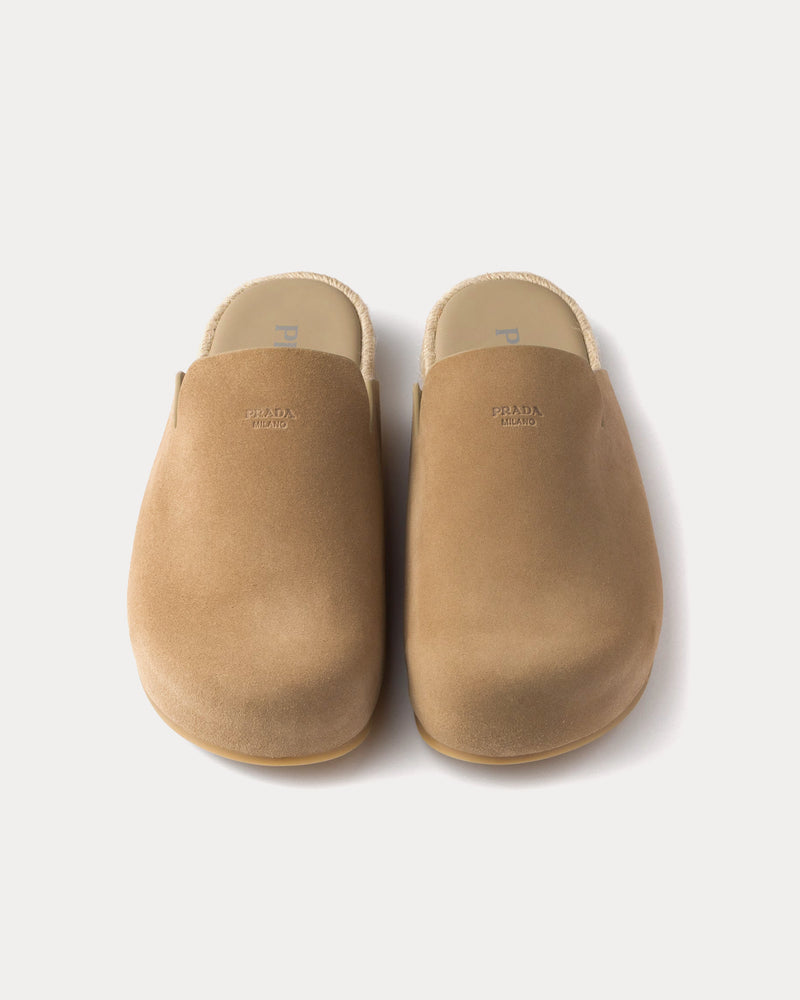 Prada Suede Ecru Mules - 2