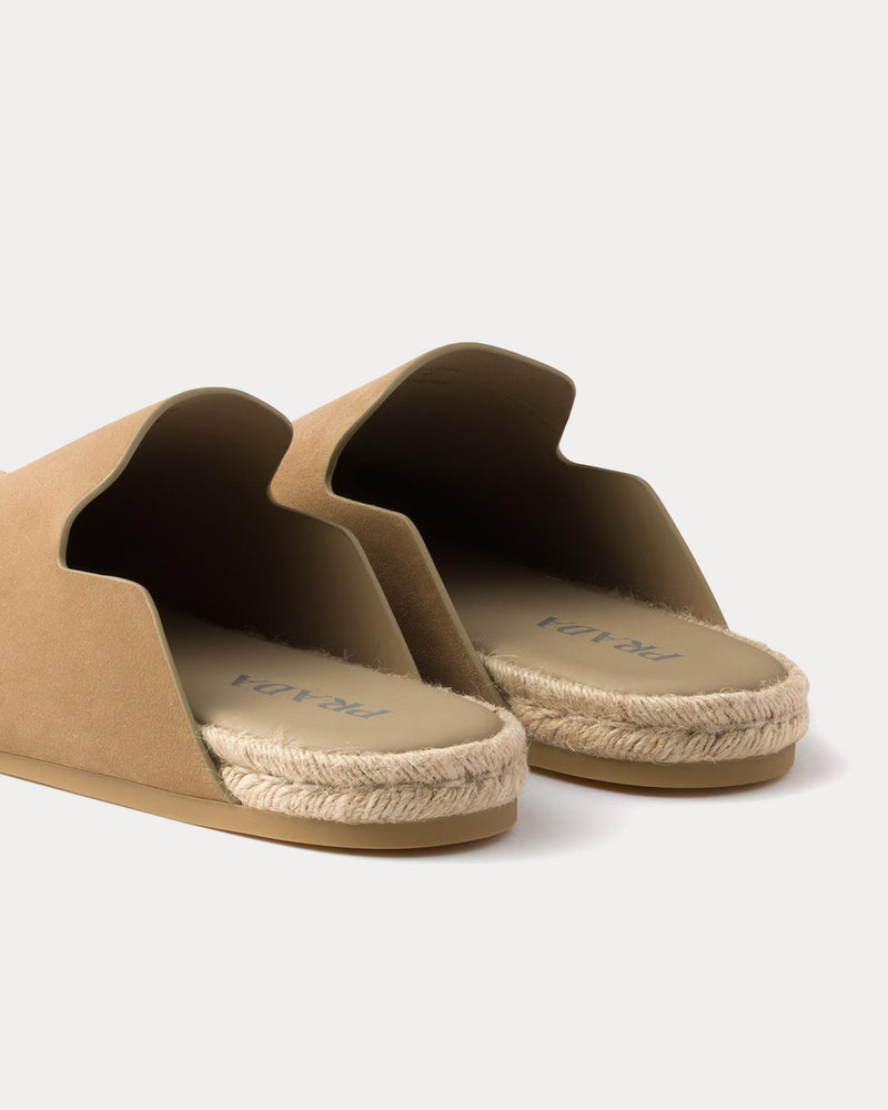 Prada Suede Ecru Mules - 4