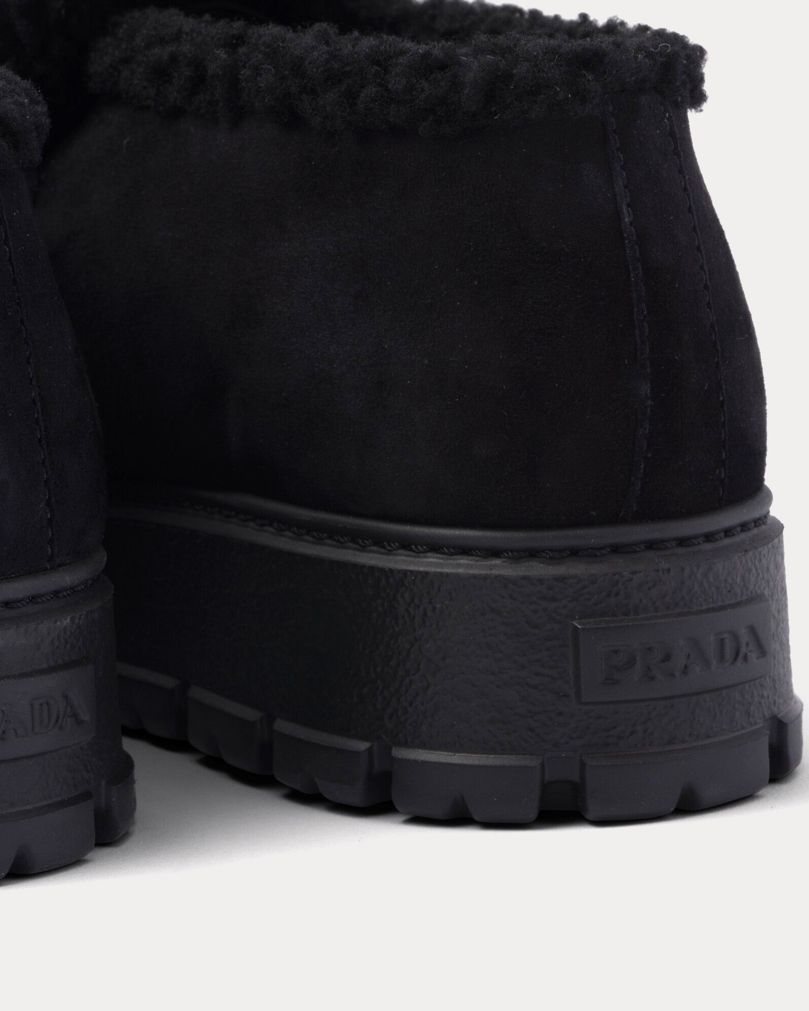 Prada Loafer Suede Black Booties - 4