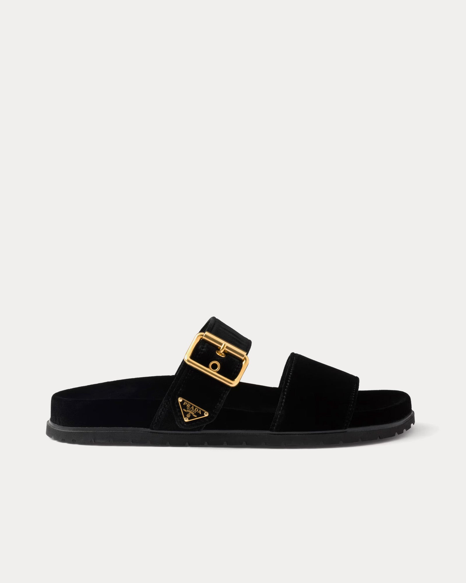 Prada Velvet Black Slides - 1