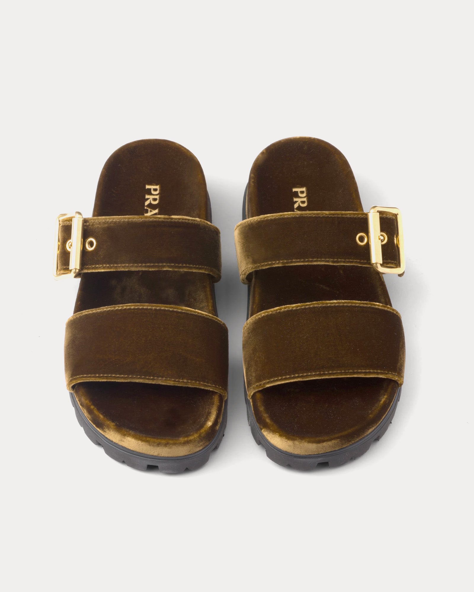 Prada Velvet Oak Slides Sneak in Peace