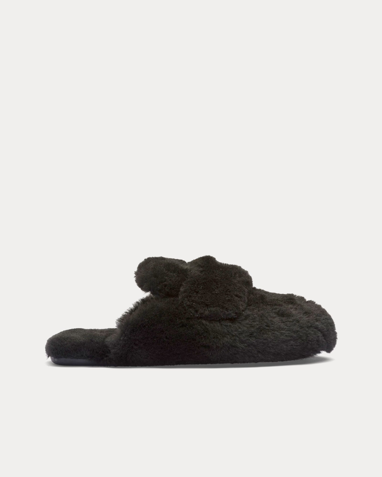 Prada Shearling Black Mules - 1