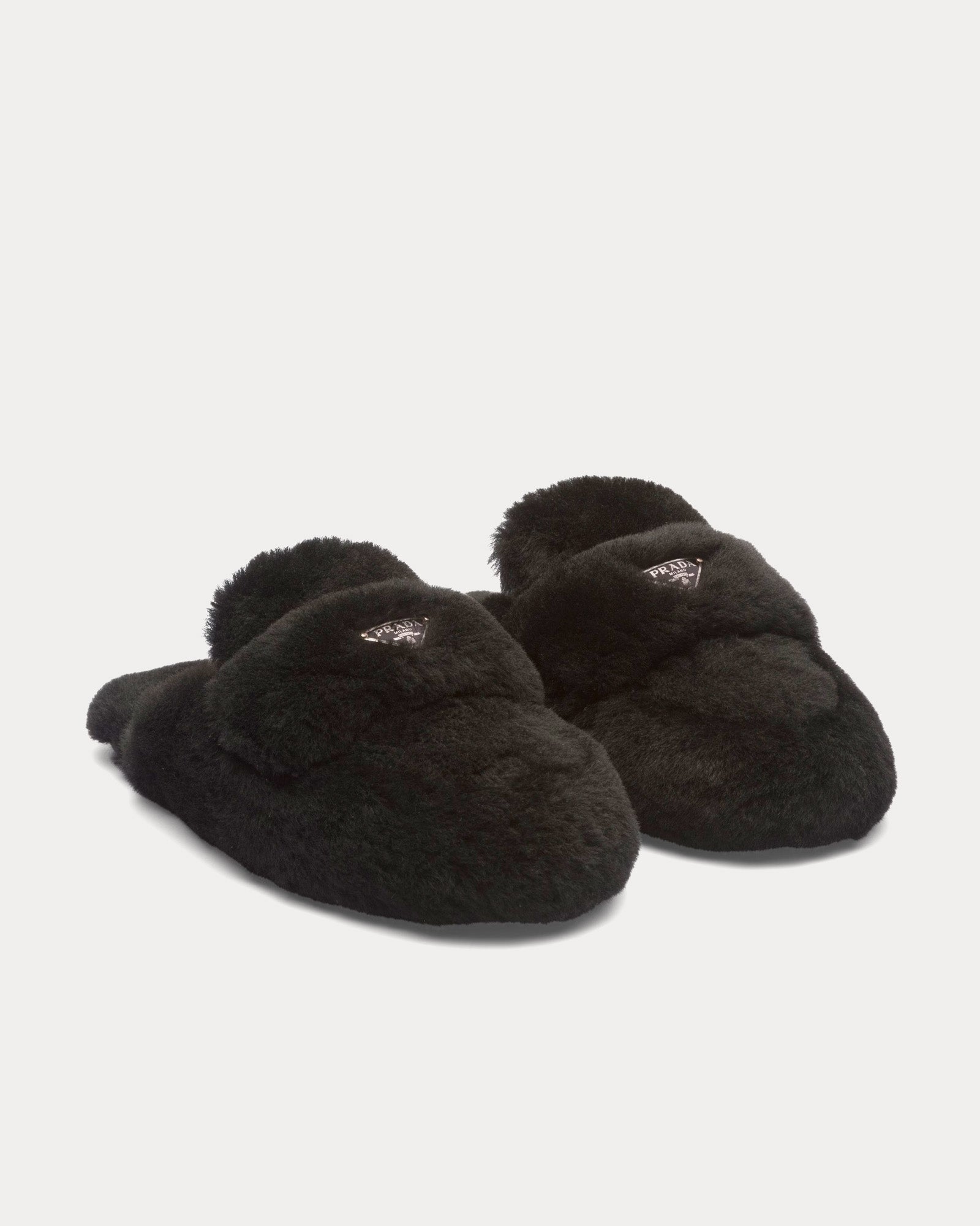 Prada Shearling Black Mules - 2