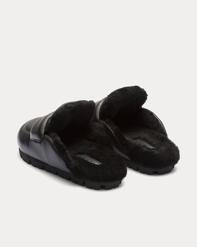 Prada Soft Padded Nappa Leather Black Mules - 3