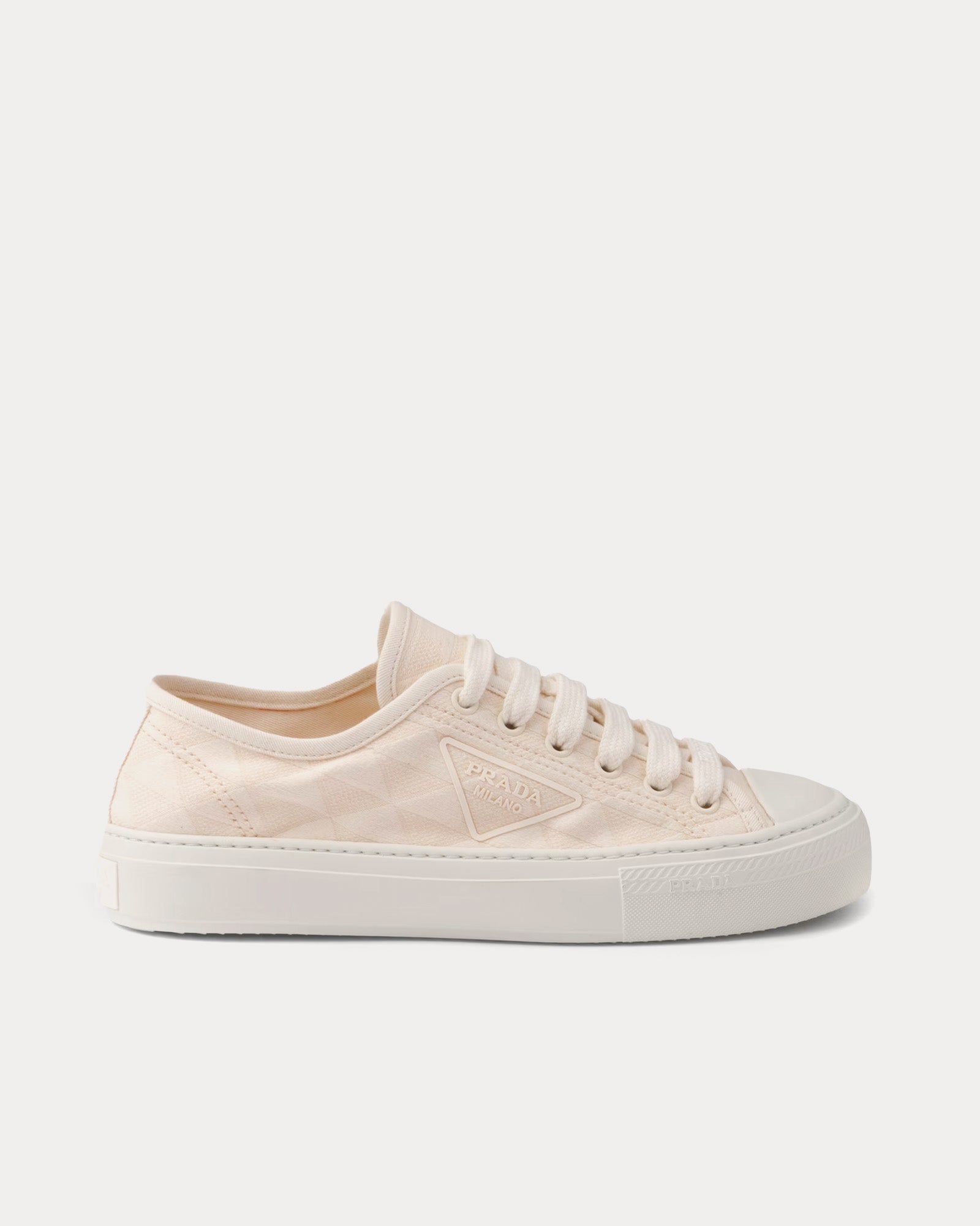 Prada Fabric Natural Low Top Sneakers - 1