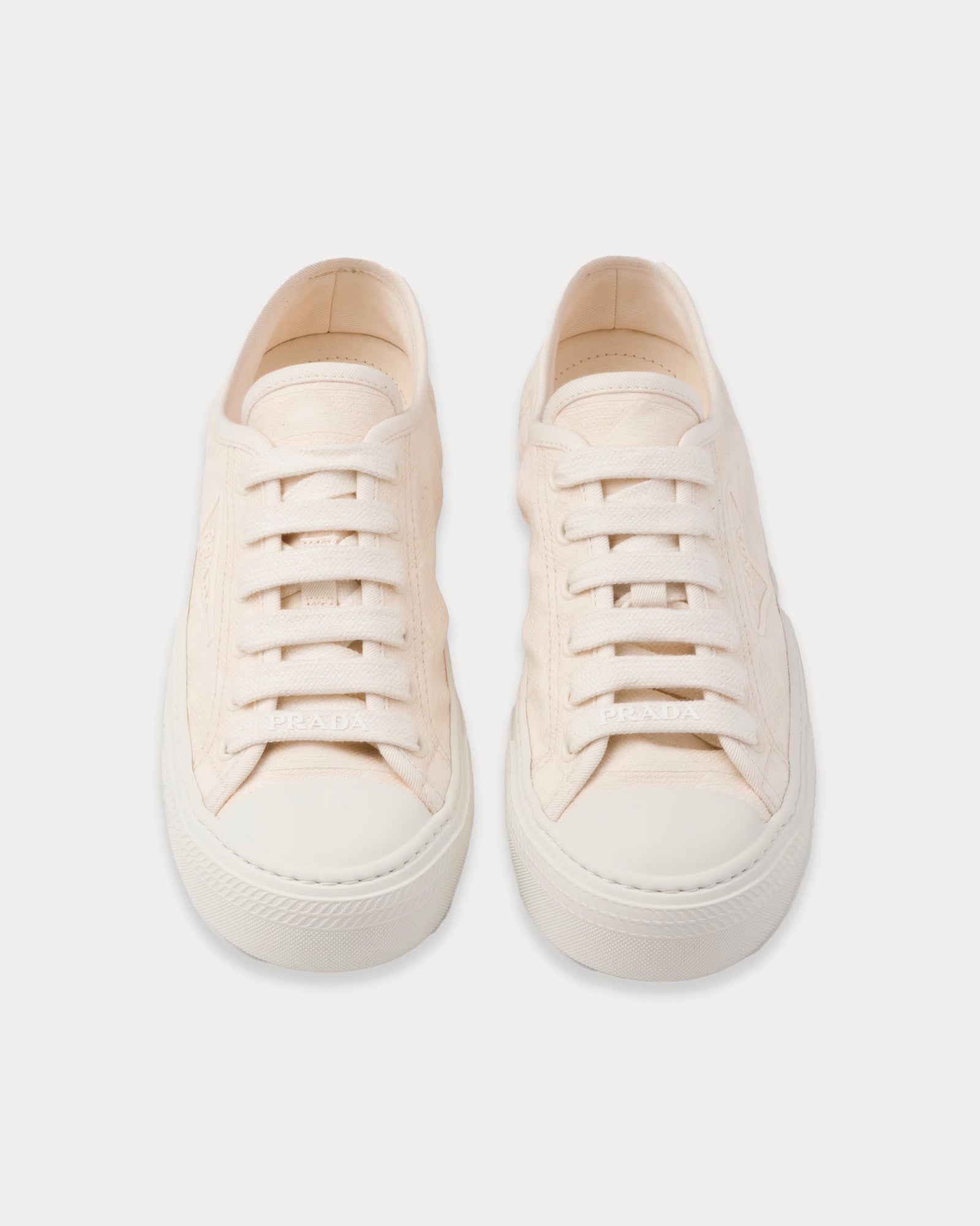 Prada Fabric Natural Low Top Sneakers - 2