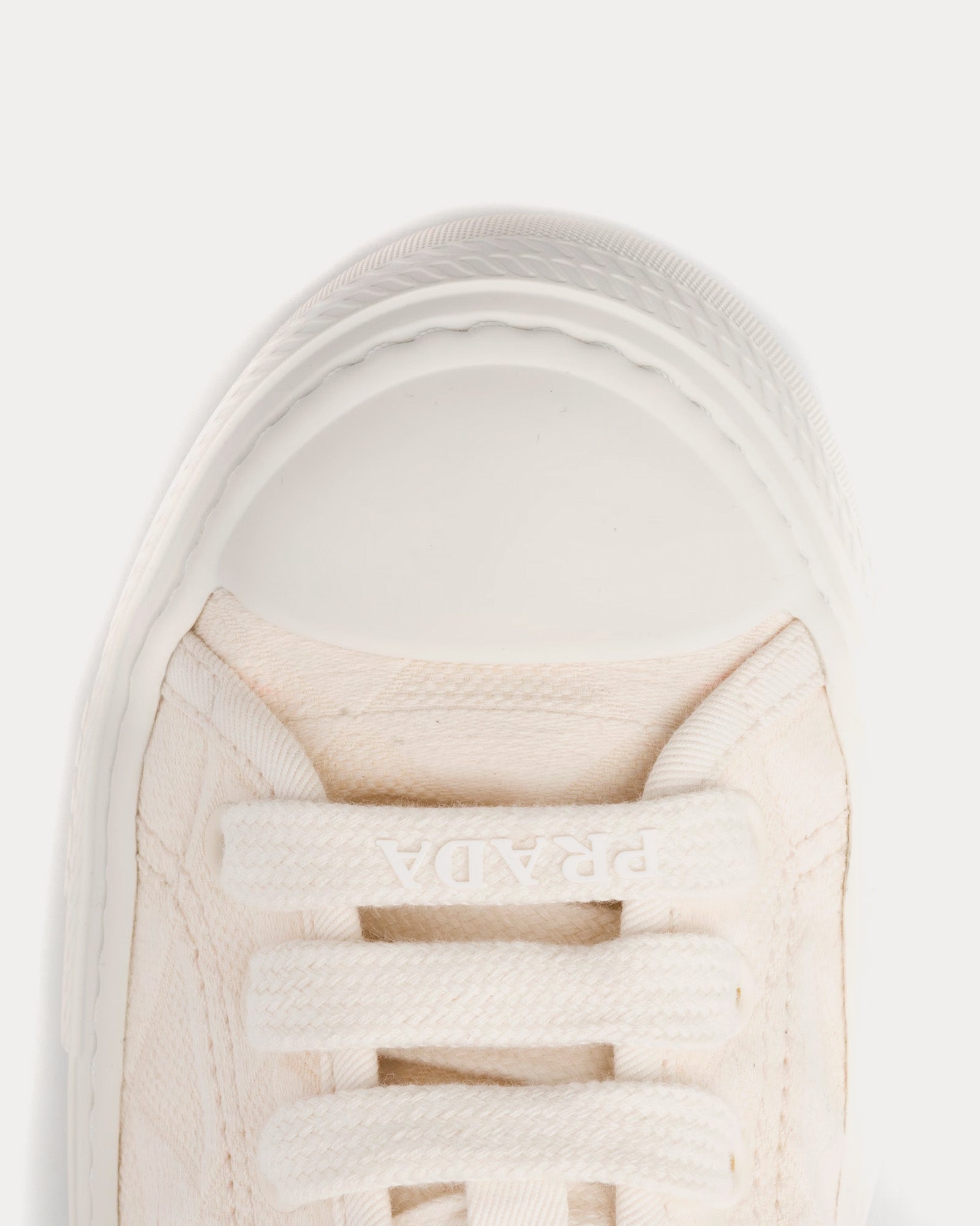 Prada Fabric Natural Low Top Sneakers - 4