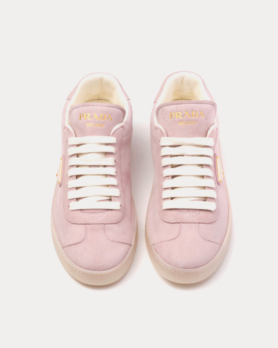 Prada Lane Suede Alabaster Pink Low Top Sneakers - Sneak in Peace