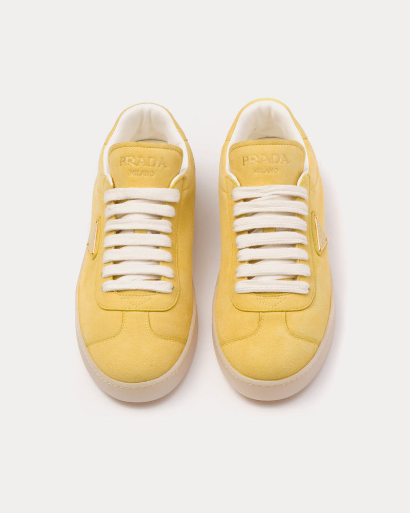 Prada Lane Suede Sunny Yellow Low Top Sneakers - 2