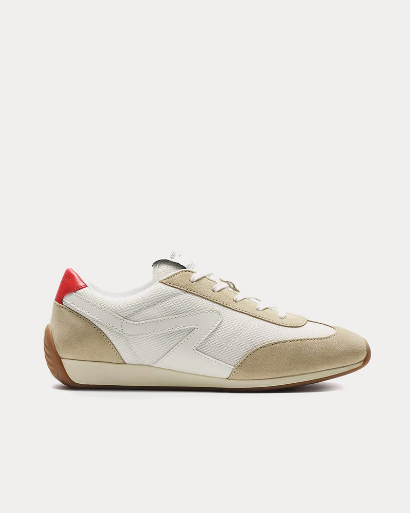 Rag & Bone Retro Runner Slim Mesh Off White / Beige / Red Low Top Sneakers - 1