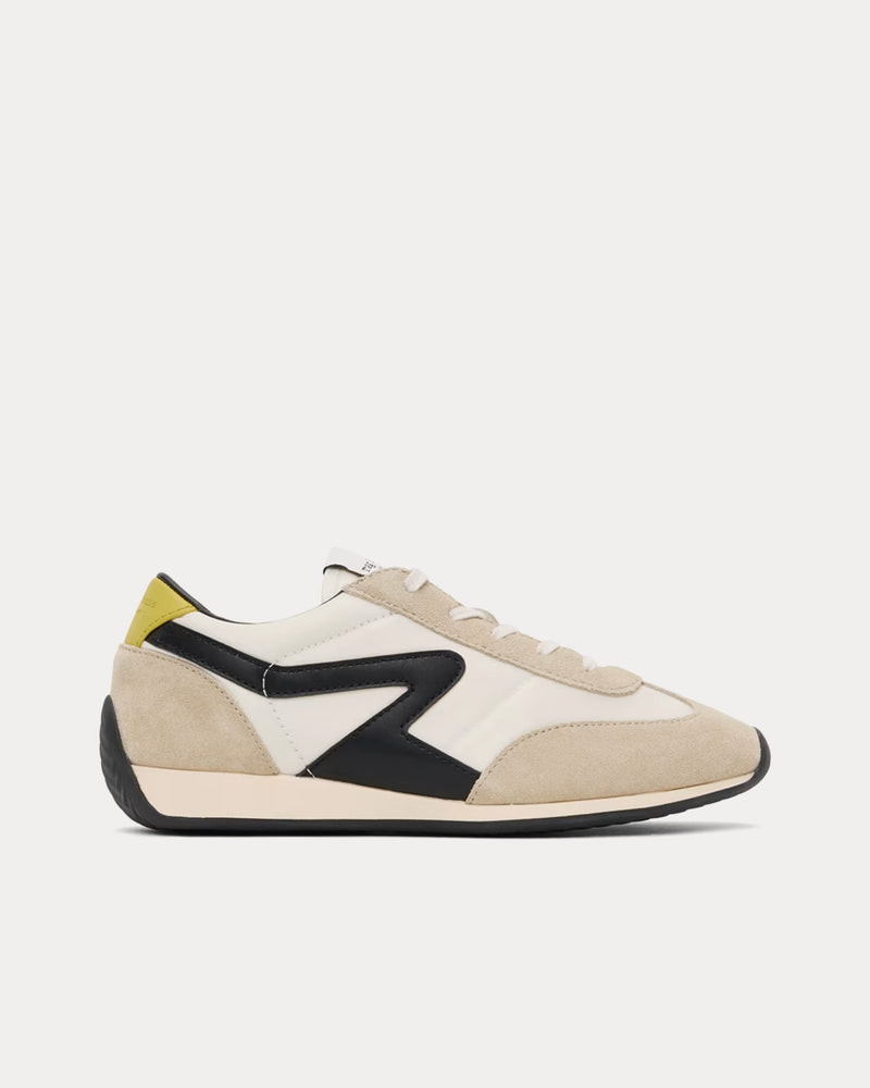 Rag & Bone Retro Runner Slim Nylon White / Black / Yellow Low Top Sneakers - 1