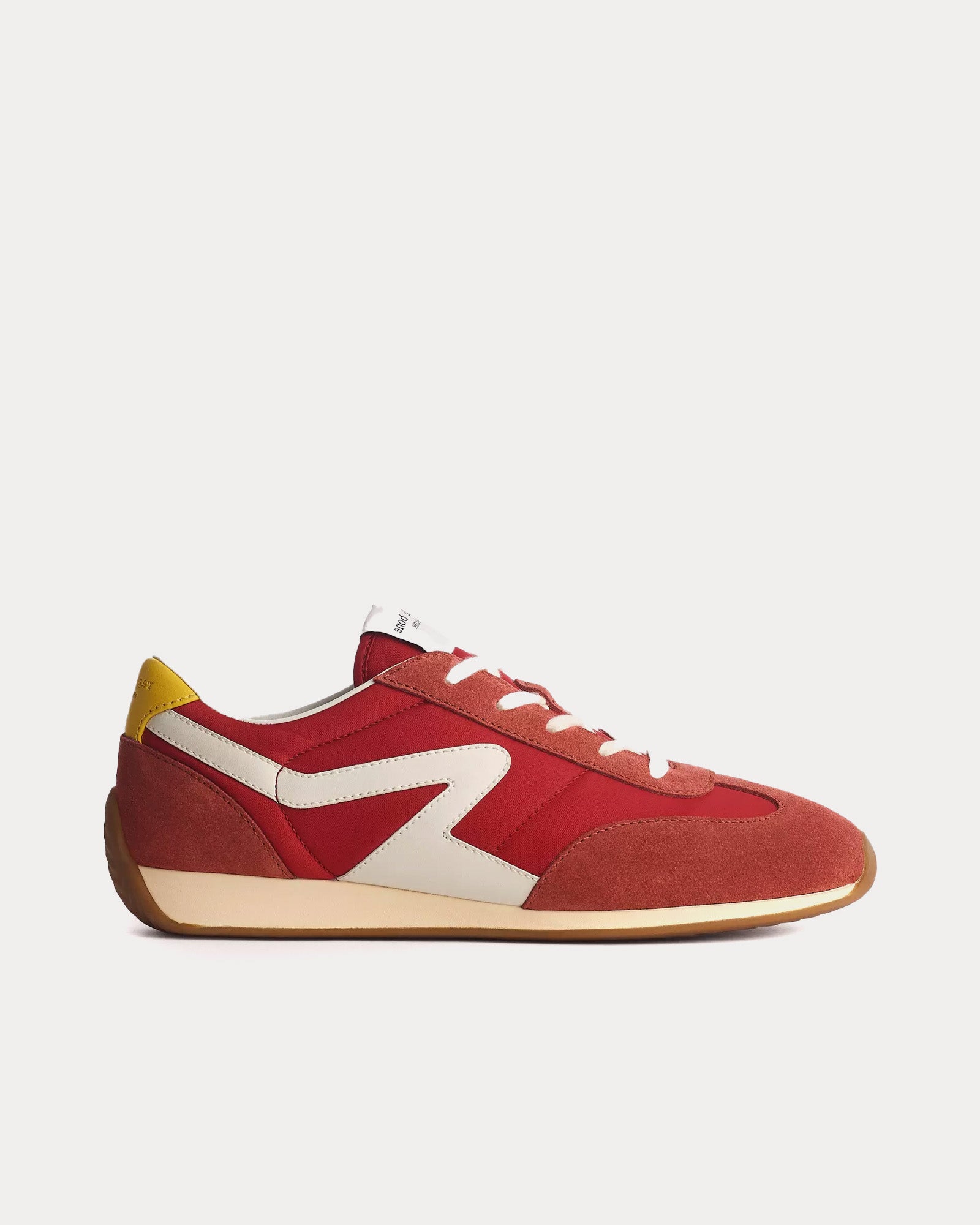 Rag & Bone Retro Runner Slim Suede Larva Red Low Top Sneakers - 1