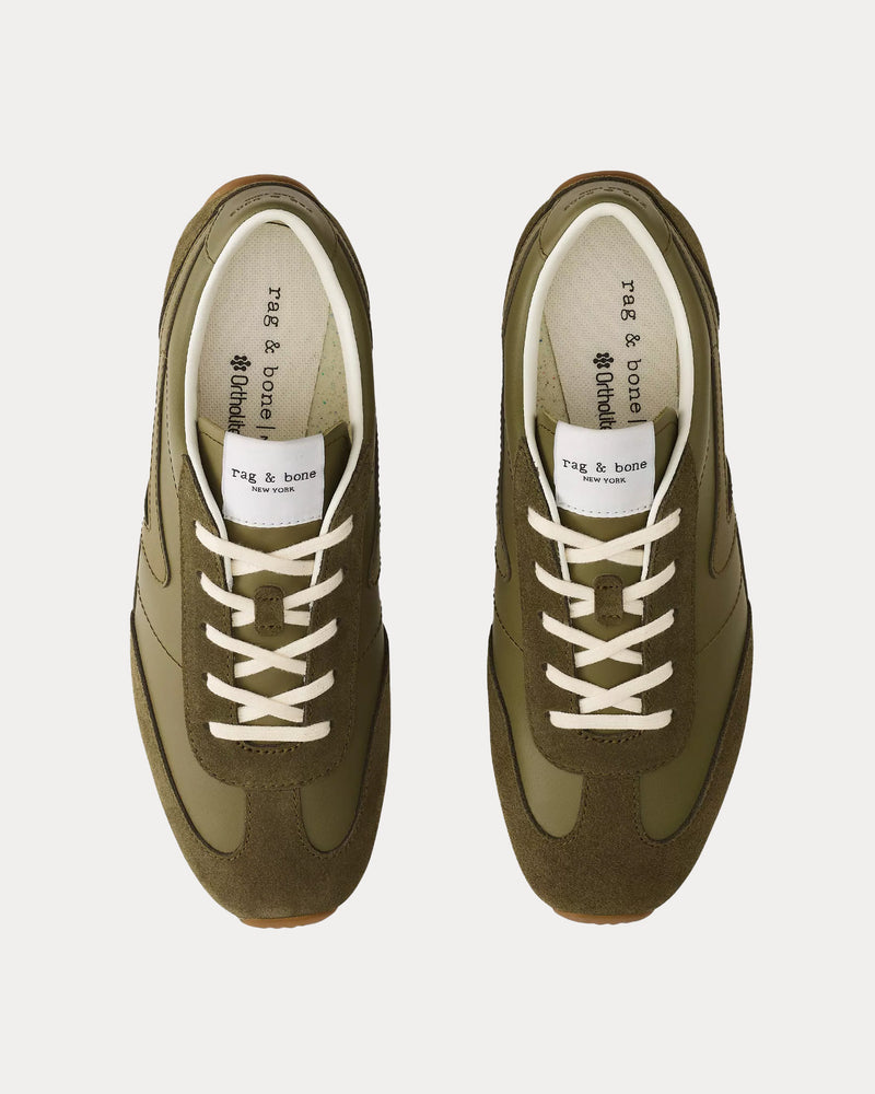 Rag & Bone Retro Runner Slim Suede Martini Olive Low Top Sneakers - 2