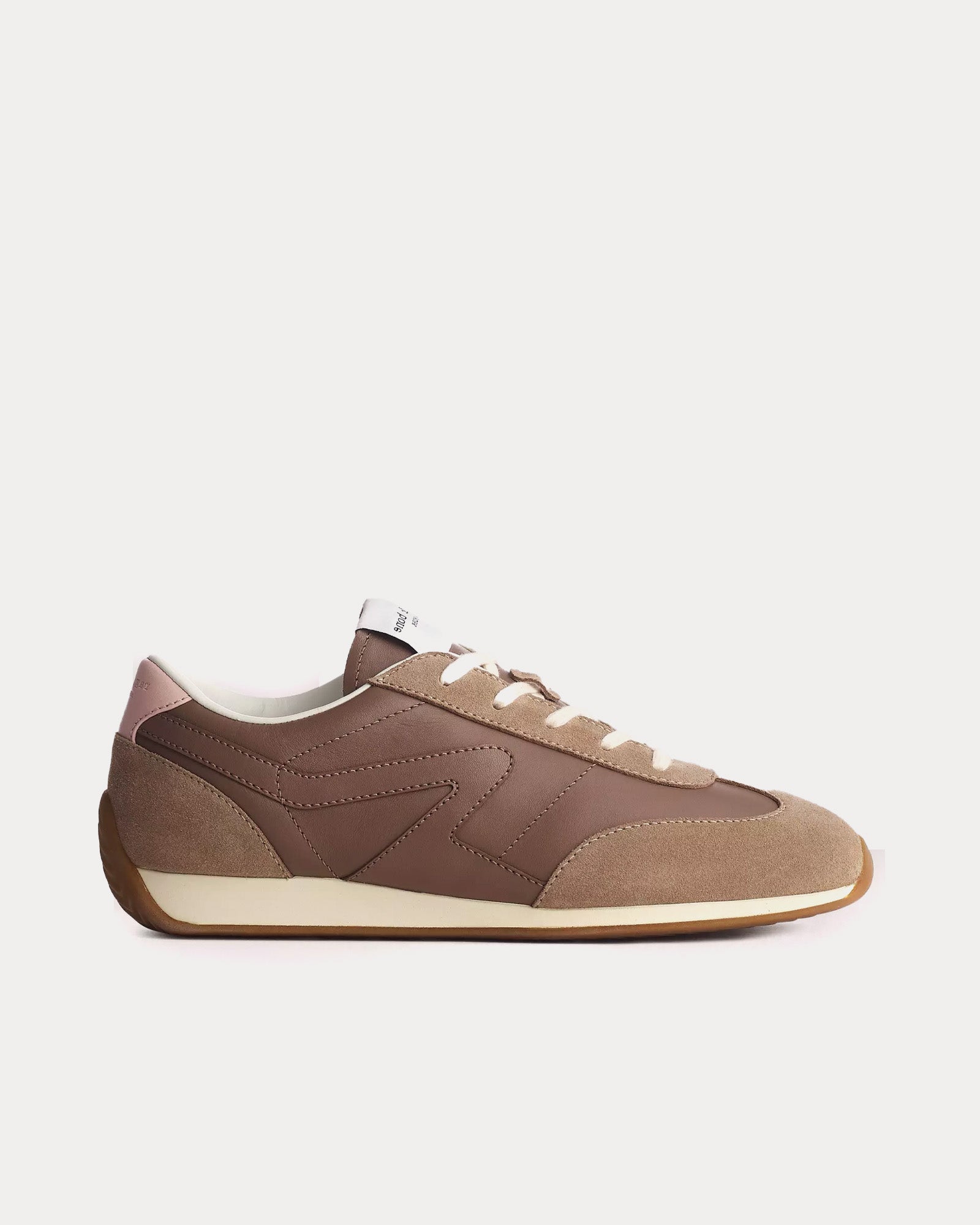 Rag & Bone Retro Runner Slim Suede Mushroom Low Top Sneakers - 1