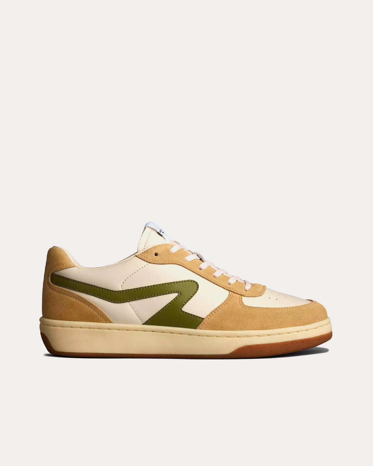 Rag & Bone Retro Court Leather Light Dove / Lime Low Top Sneakers - 1