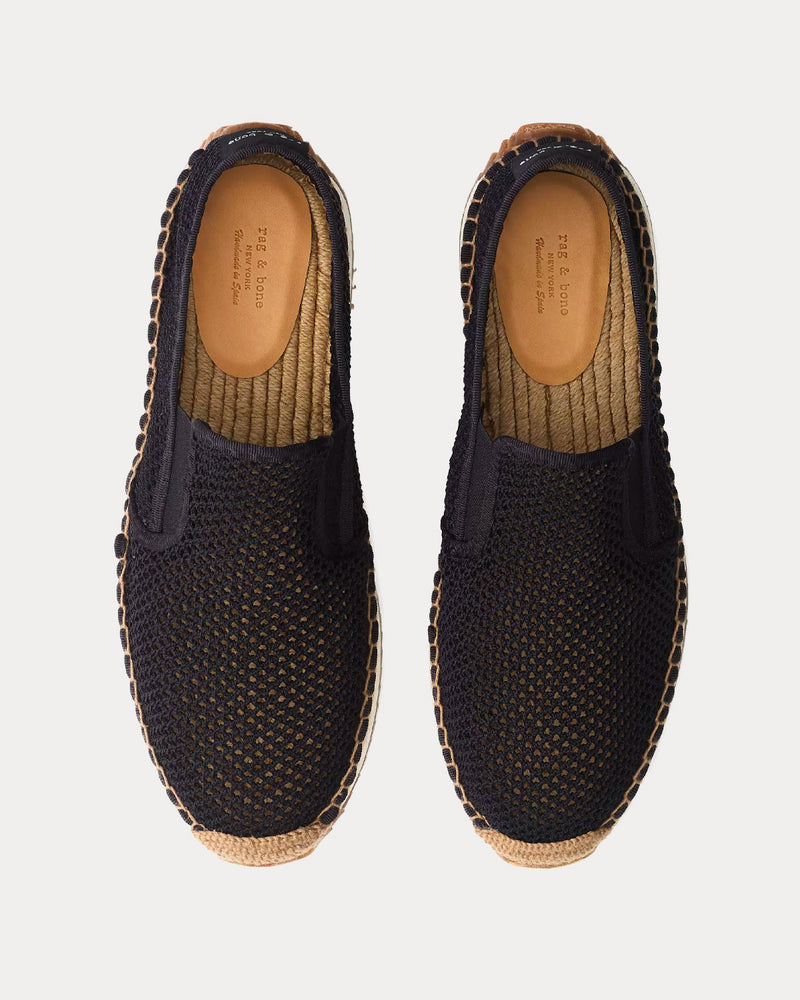 Rag & Bone RB Espadrille Runner Open Weave Black Slip Ons - 2