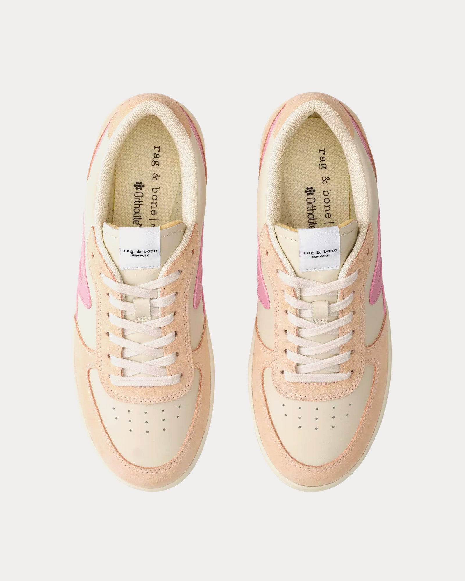 Rag & Bone Retro Court Leather Turtle Dove / Sakura Pink Low Top Sneakers - 2