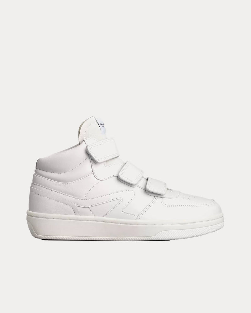 Rag & Bone Retro Court Strap Leather White High Top Sneakers - 1