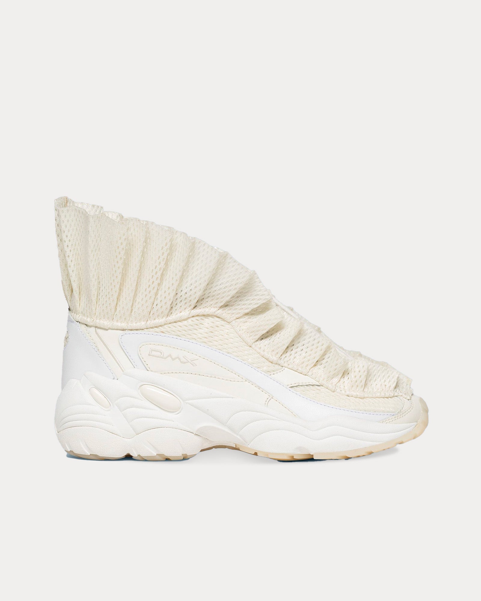 Reebok LTD DMX Ruffle Ivory White High Top Sneakers - 1