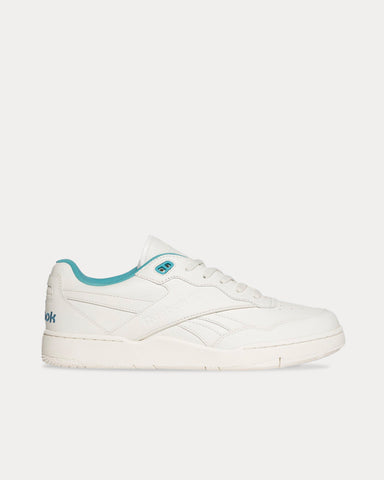 Reebok LTD BB4000 II Faux-Leather White / Delphine Blue Low Top Sneakers