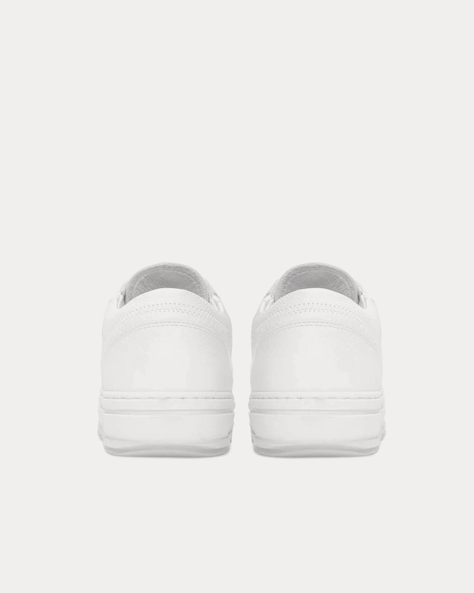 Represent HTN Low Tumbled Leather Flat White Low Top Sneakers - 3