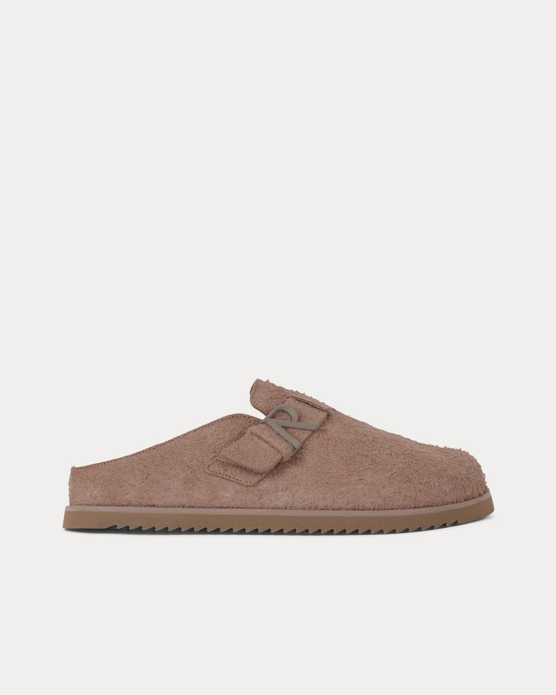 Represent Initial Hairy Suede Brown Mules - 1