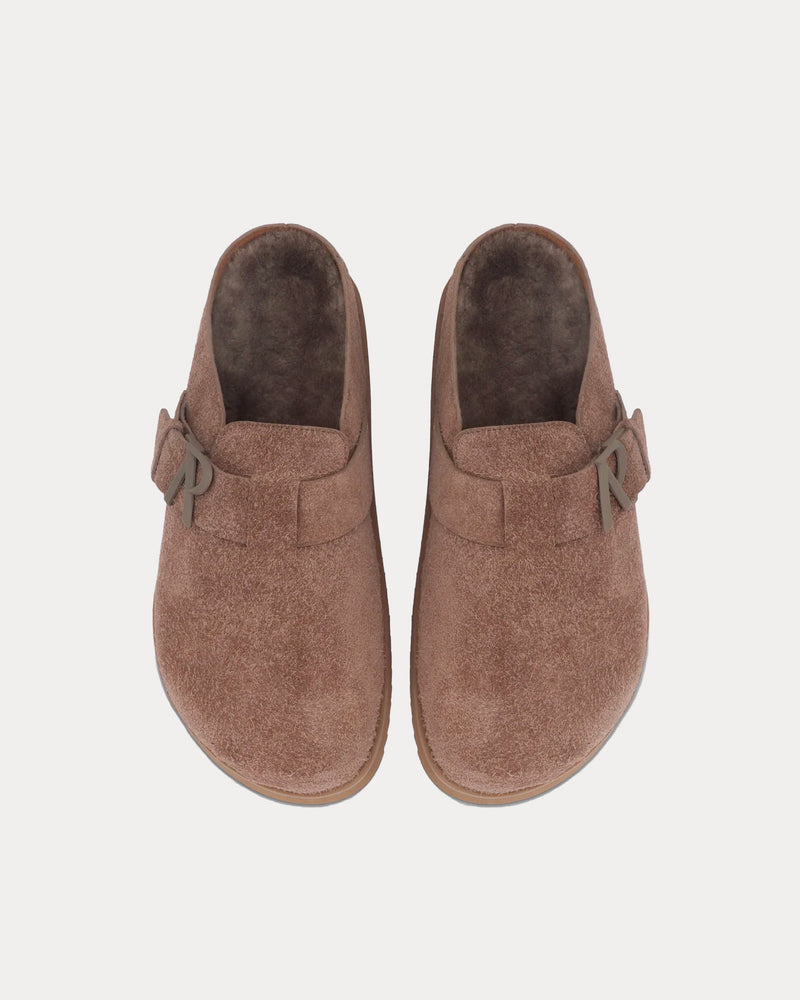 Represent Initial Hairy Suede Brown Mules - 2