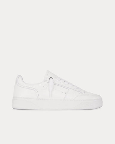 Represent Initial Leather Flat White Low Top Sneakers