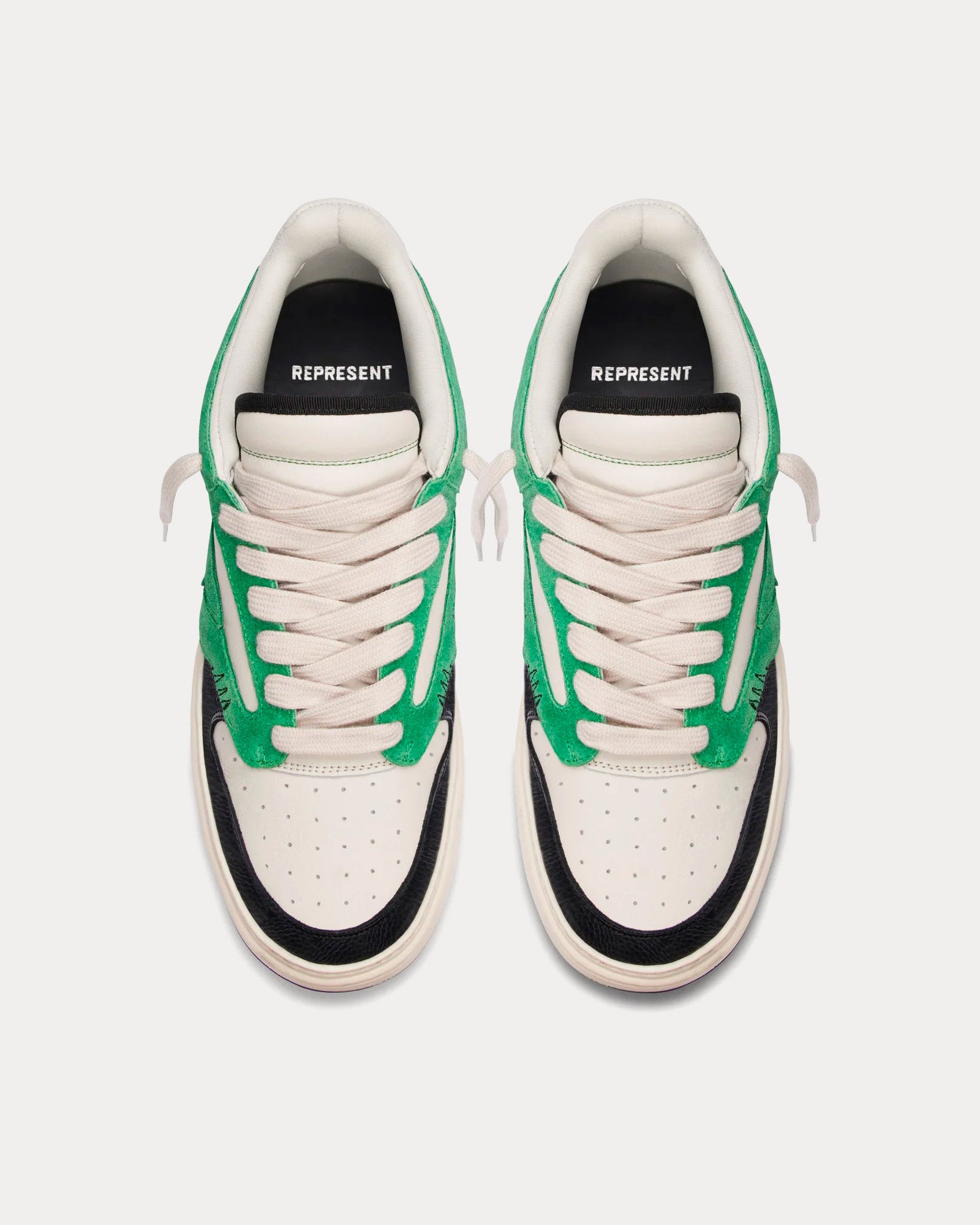 Represent Reptor Low Island Green / Vintage White / Black Low Top Sneakers - 2